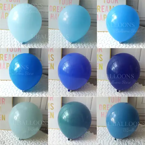 18Inch Blue Birthday Balloons 2/5/10pcs Pastel Navy Royal Dusty Dusty Haze Blue Balloons for Birthday Baby Shower Wedding Decor