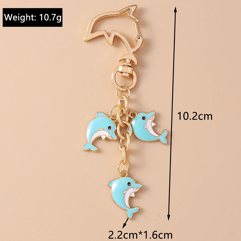 Aihua Schöne Y2K Sommer Strand Ozean Goldfisch Tintenfisch Wal Delphin Schlüsselbund Für Frauen Schlüssel Ringe Handtasche Anhänger Souvenir Geschenke – Detail 15