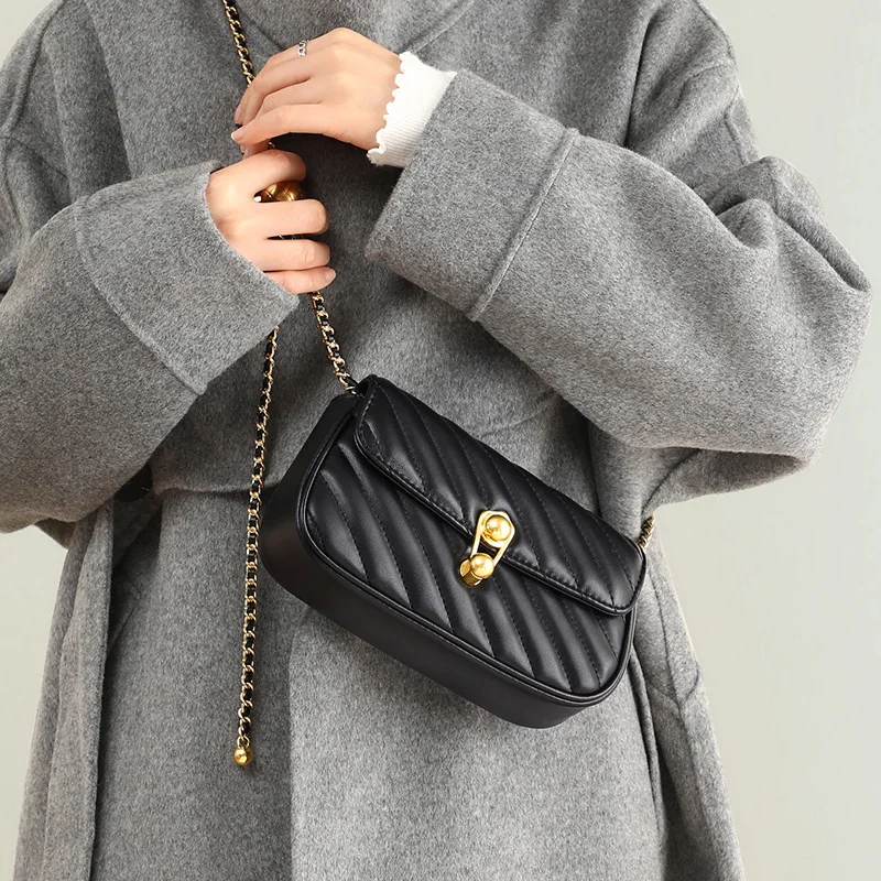 

Роскошная кожаная сумка Caring Koko с квадратным ромбовидным узором для женщин, высококачественный дизайн, кошелек из натуральной яловой кожи с одним ремешком