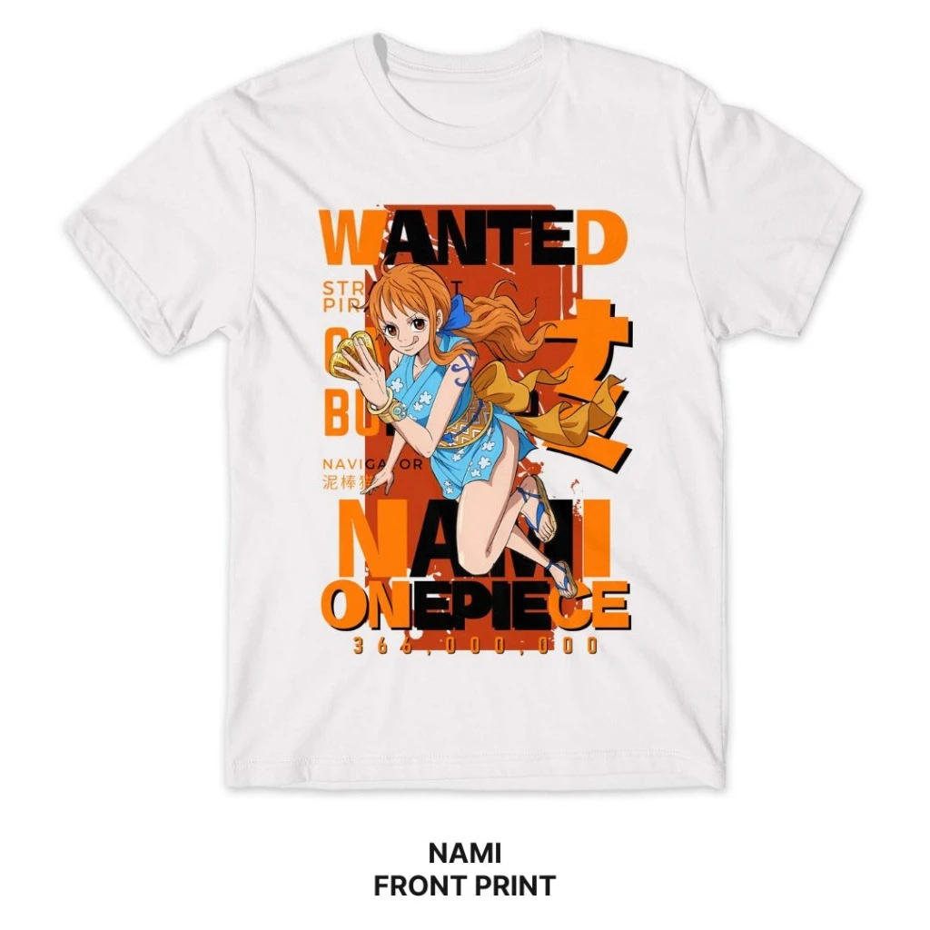 

One Piece Cat Burglar Nami Unisex T-shirt 2026 Summer New Anime Print American Trend Casual Parent-child Short Sleeved Top