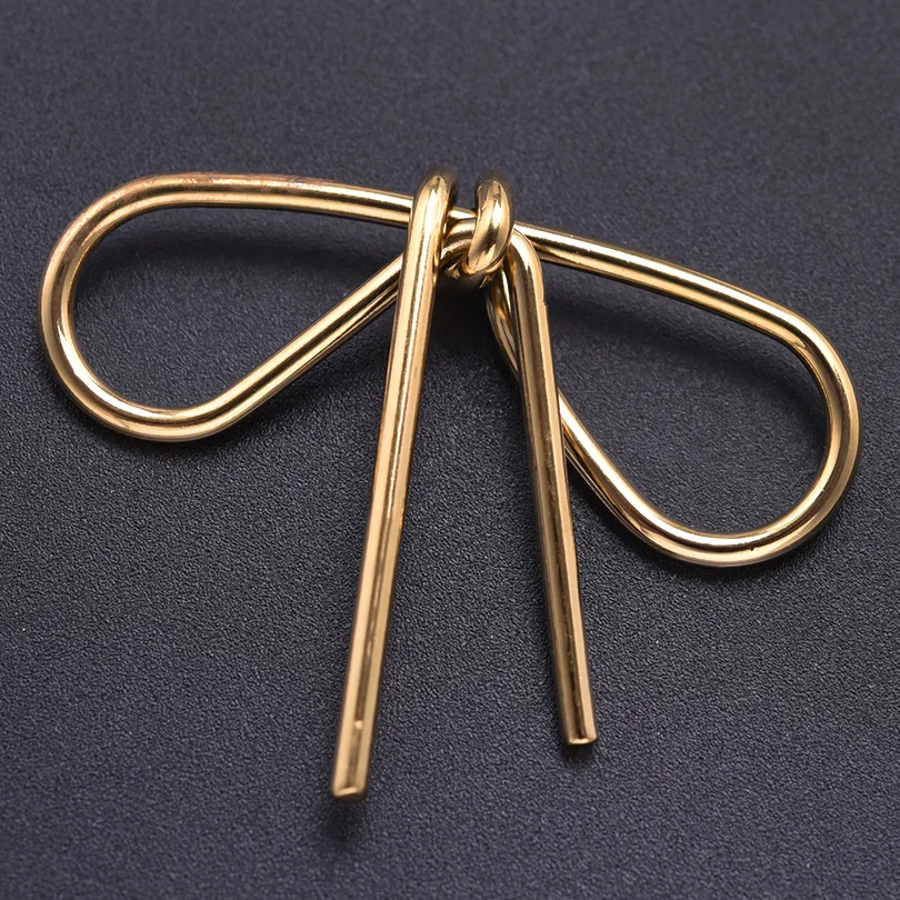 7pcs/Lot Bowknot Fashion Stainless Steel Pendant Hollow Line Advanced Design Pendants Used To Hand Making Diy Necklace Accessory