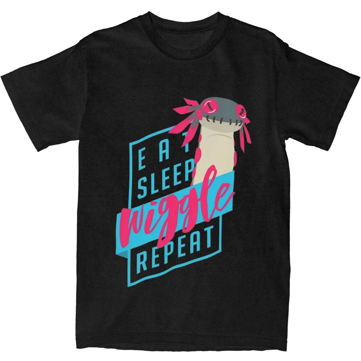 Eat Sleep Wiggle Repeat T Shirt Monster Hunter Game T-Shirts Short Sleeve Tops Summer 100 Cotton Crew Neck Plus Size Top Tees