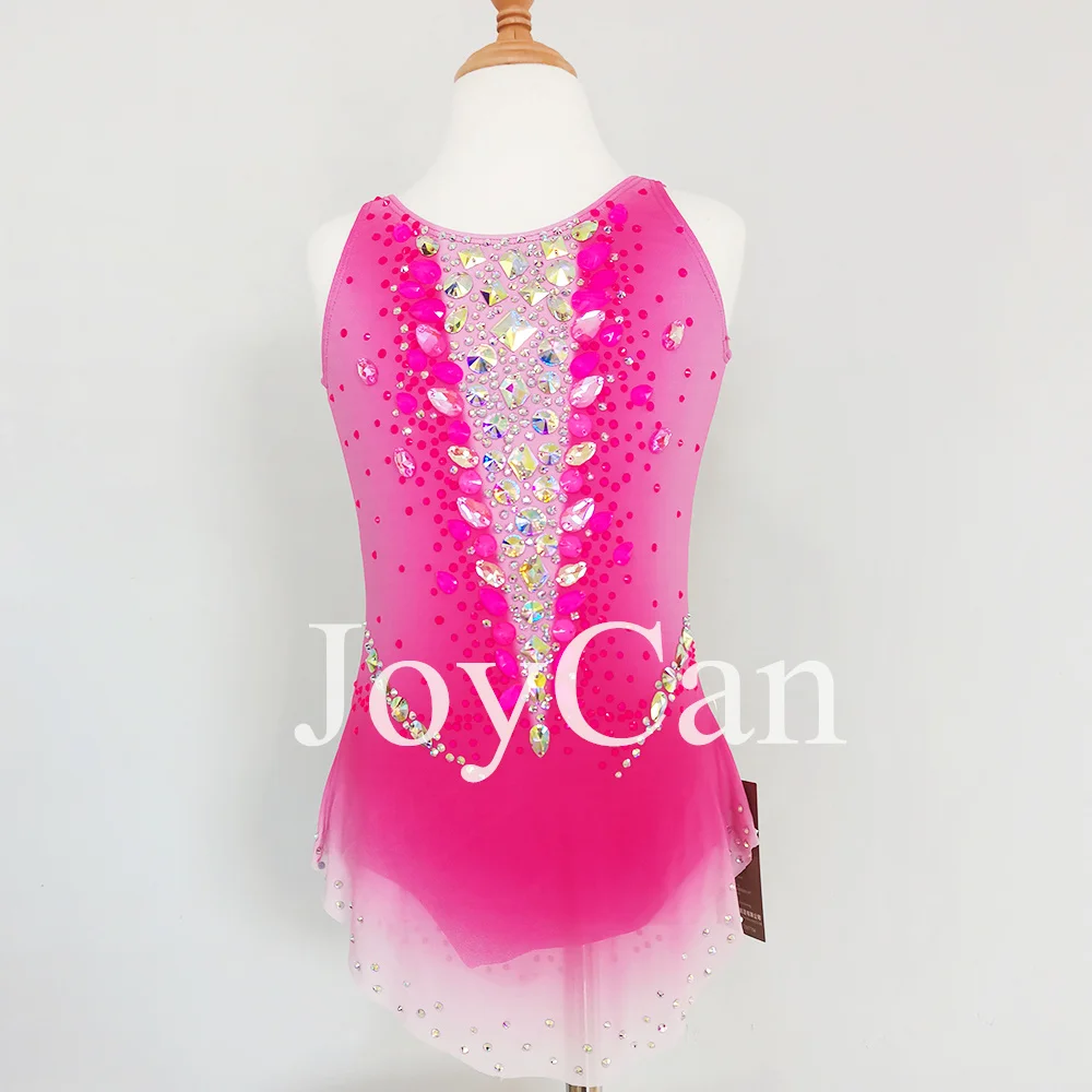 JoyCan Rhthmic Gymnastics Leotards Girls Women Pink Spandex Elegant Dance Wear for Competitiion