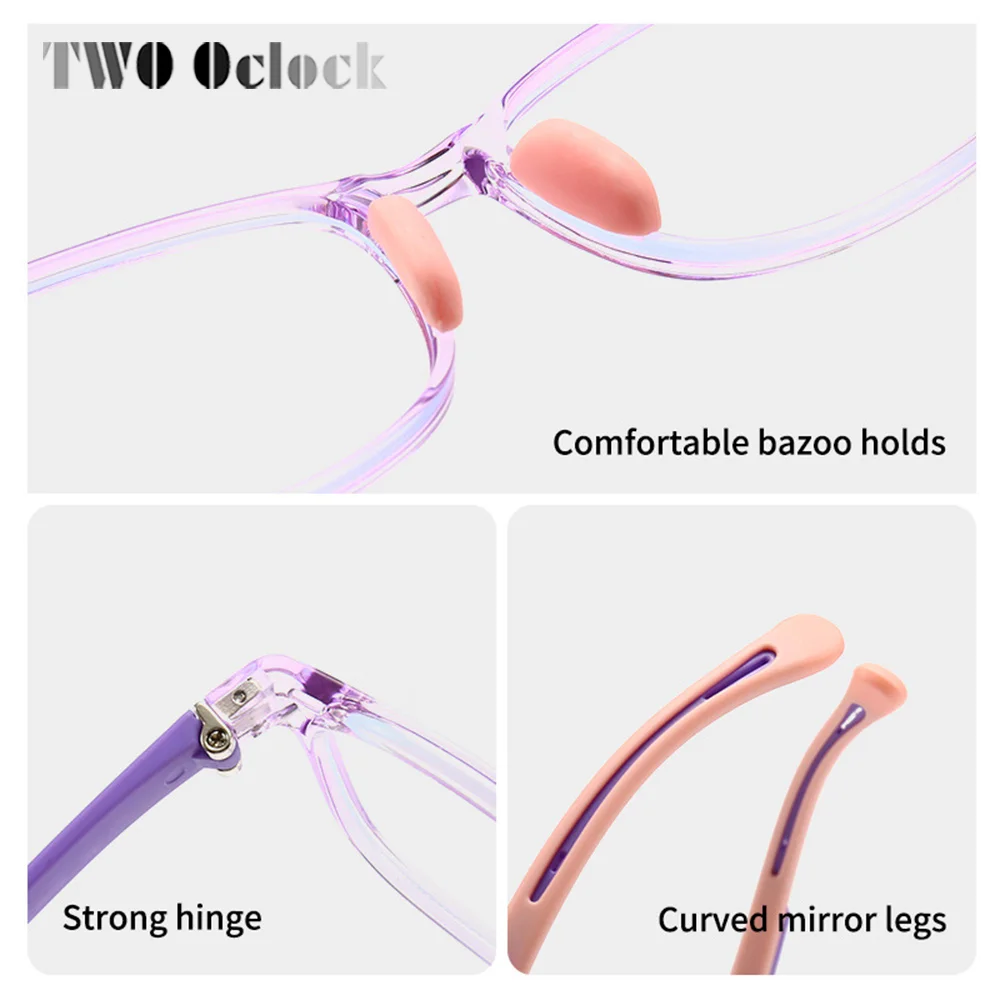 Ultra-light Flexible Kids Glasses Frames Boy Girl Square Anti Blue Light Clear Eyeglass Medical Prescription 0 Diopter Glasses view 5