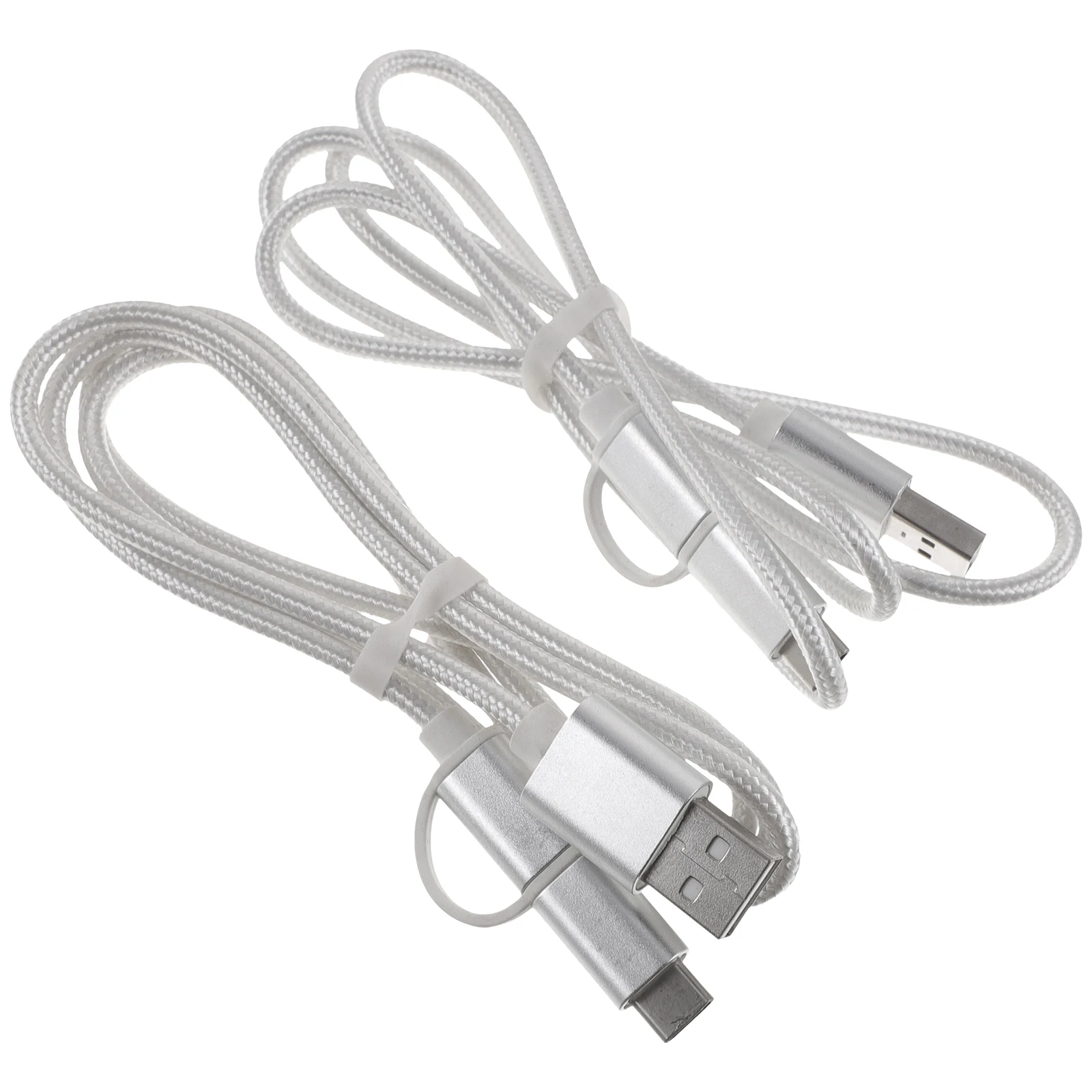 

2pcs Fast Charging Data Cables USB Type C Portable Nylon Braided Durable Compatible Devices Home Office Anti Short