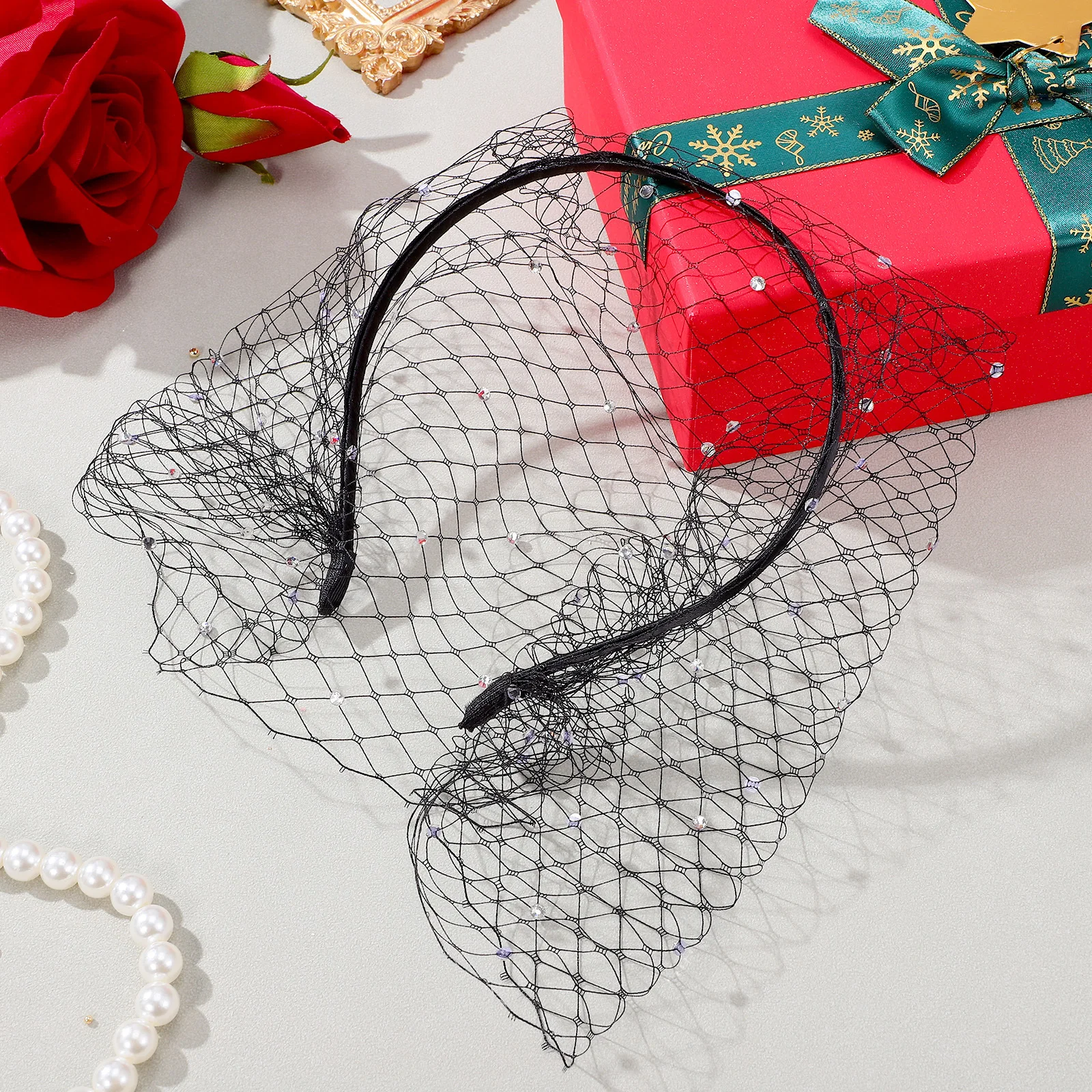 

Mesh Hair Veil for Women Black Birdcage Veil Headband Fascinator Lightweight Fabric Netting Accessory for Wedding Funeral Tea