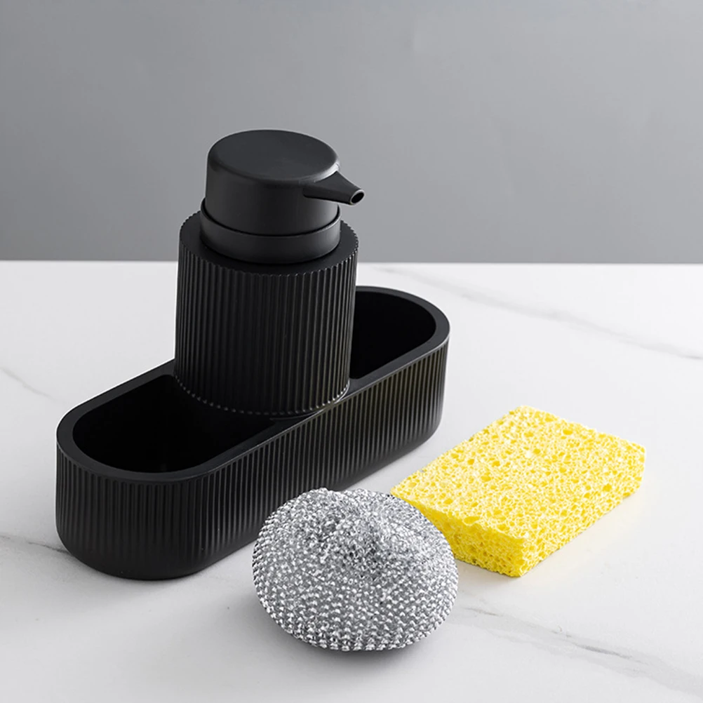 1 set dispenser di sapone da cucina in resina portasapone spugna spazzola organizzatore lavello contenitore per lozione pulizia della cucina essenziale