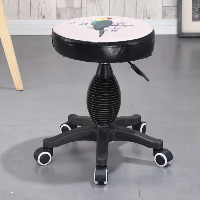 

Simple Beauty Salon Chair Lifting Rotating Bar Stool Color Printing Big Work Stool Beauty Salon Tattoo Chair