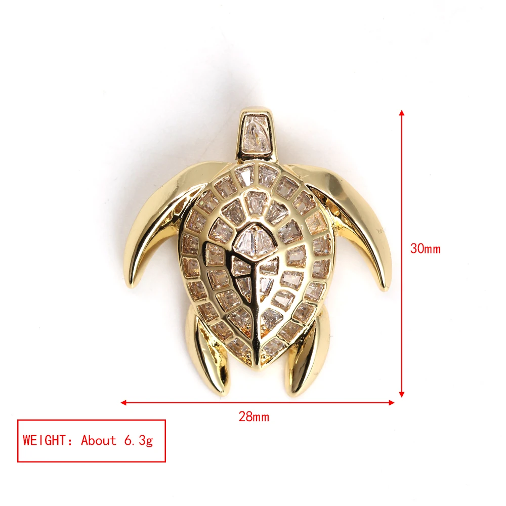 Copper turtle charms colorful Diamond Gold Color seahorse Pendant For DIY Necklace Jewelry Bracelet Making Wholesale