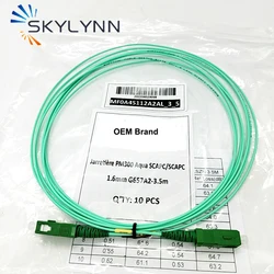 Aqua LSZH-cable de conexión de fibra óptica, accesorio OEM de fábrica de 100 piezas SC/APC-SC/APC modo único G657A2 Simplex de 1,6mm y 3,5 metros de longitud