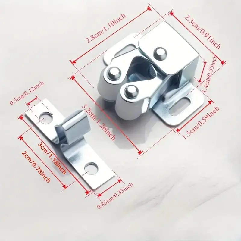 YUANJ باب خزانة الملابس BuckleThe حبة المغناطيسي عجلة مزدوجة الربيع قفل ثابت مشبك منخفض القدم خزانة الباب مشبك الأجهزة الملحقات