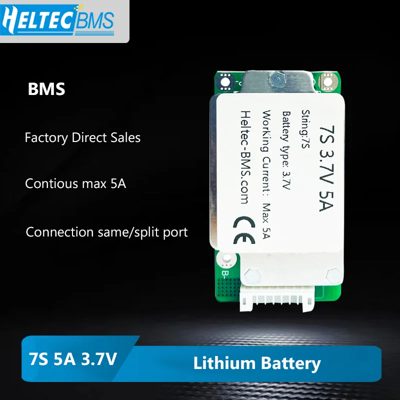 Heltec 24V BMS 7S 5A 18650 Lipo Li-ion Lithium Battery Pack BMS PCB PCM Circuit Board for Ebike Escooter Electric Bicycle