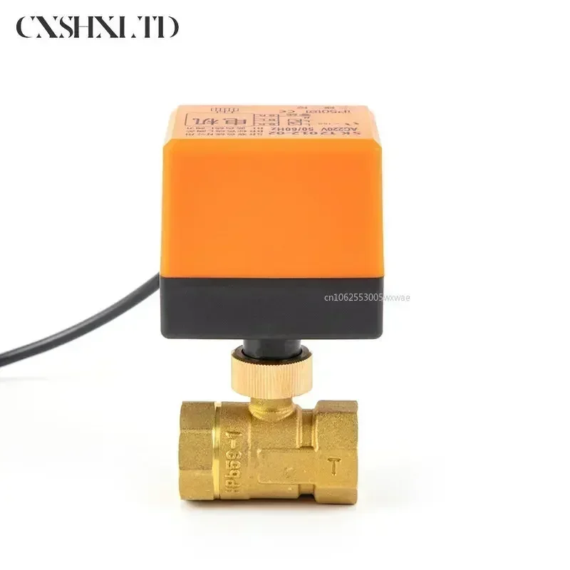 DN15/DN20/DN25/DN32 AC 220V Brass Electric Motorized Thread Ball Valve 2-Way 3-Wire DC 12V Solenoid Water Valve with Actuator