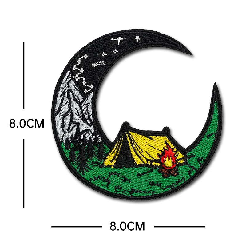 Nature Park Sunset Outdoor Scenery embroidery patch Hook Loop armband Personality morale chapter DIY backpack Tactical Patches