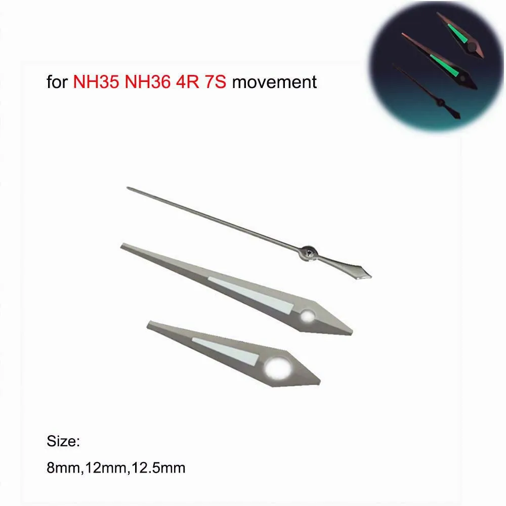 

For NH35 Hands Set Green Lunminous Watch Pointers Replacement for NH36/4R/7S Movement Modified Parts Watch Accessories