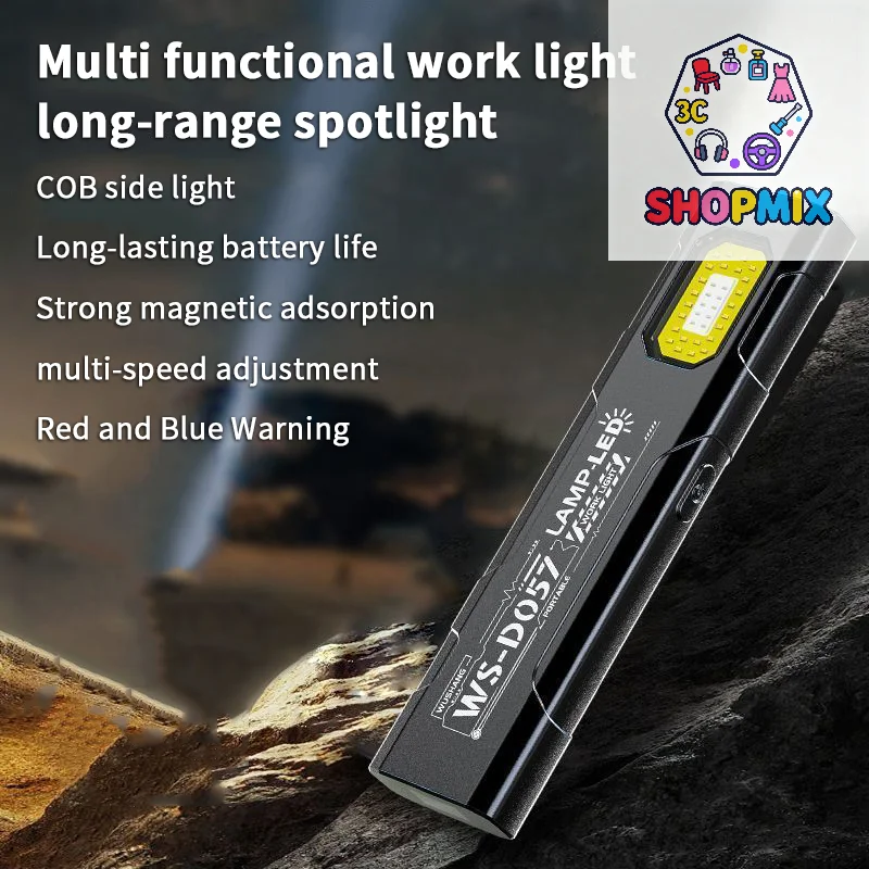 

Compact Multi-Mode Pocket LED Flashlight, USB-C Rechargeable, 800mAh, Long-Range Pocket Flashlight, For Camping Travel Emergency