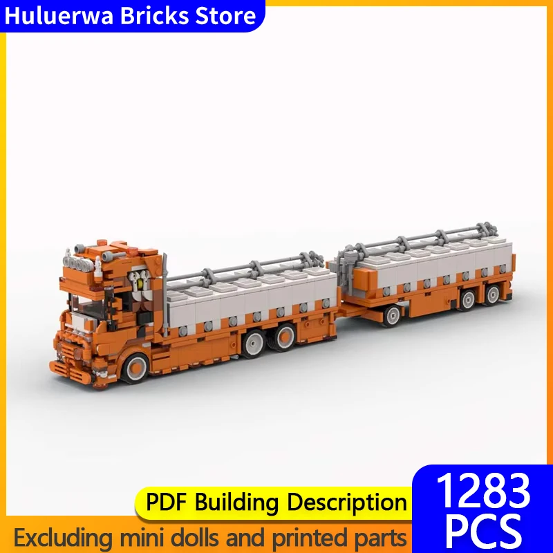 City Car Model MOC Building Bricks Fish Transport Vehicle Truck Modular Technology Gifts Holiday Assemble Children Toys Suit