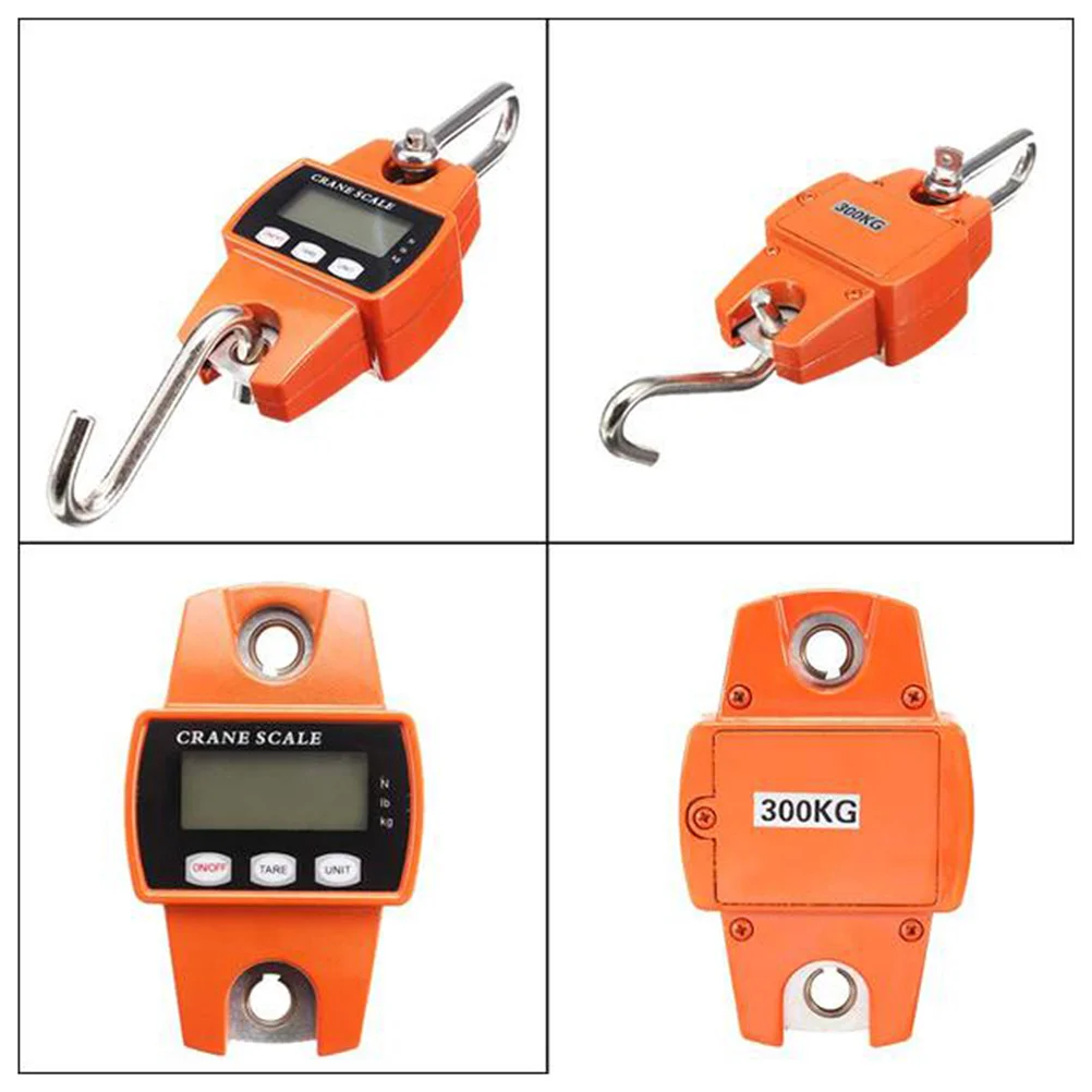 เครื่องชั่งน้ำหนักแบบแขวนดิจิตอลอิเล็กทรอนิกส์ขนาดเล็กพกพา 660 ปอนด์ 300 กิโลกรัม ไฟ LED แบ็คไลท์ อลูมิเนียมอัลลอยด์ ทนทาน ได้รับการรับรองมาตรฐาน CE