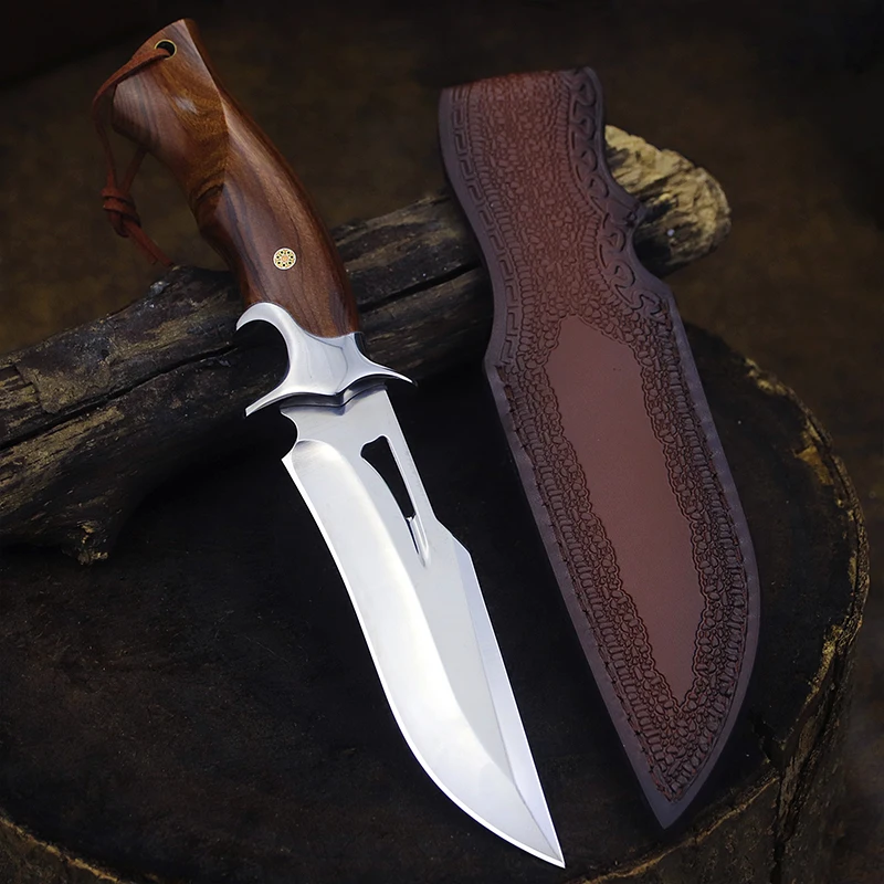 USA WPKOPYA M390 Integrated steel outdoor knife Mountain camping self-defense tactical Straight knife portable sharp fruit knife