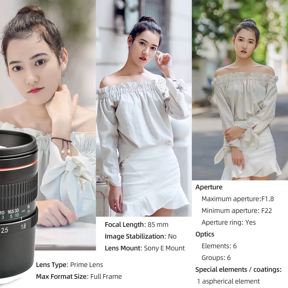 Lightdow 85mm F1.8 Medium Telephoto Manual Focus Full Frame Portrait Lens for Canon EOS Rebel T8i T7i T7 T6 T3i T2i 2000D 850D