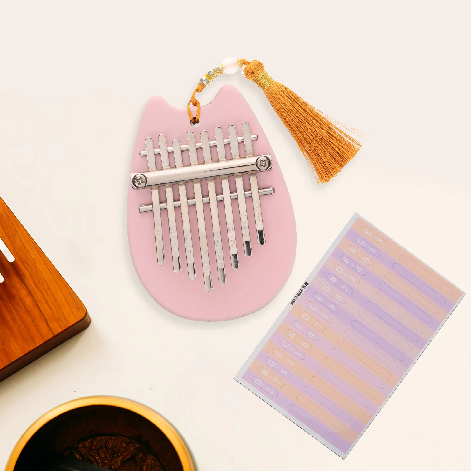 

5 Pcs Finger Piano Keyboard Stickers Paper Colorful Kalimba Training Decoration