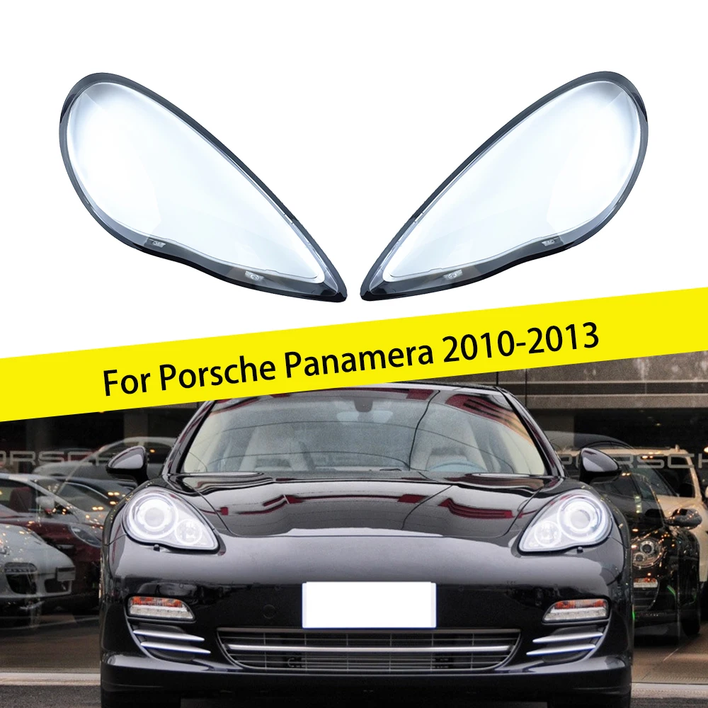 

1 Pair For Porsche Panamera 2010 2011 2012 2013 Car Headlight Cover Lampshade Headlamp Shell Lens Black Edge