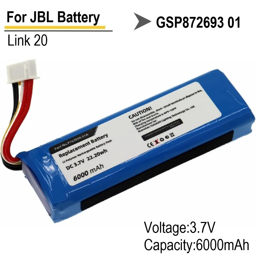 CulHye Replacement Battery For JBL Link 20 Link20 P763098 01A Genuine Battery 6000mAh