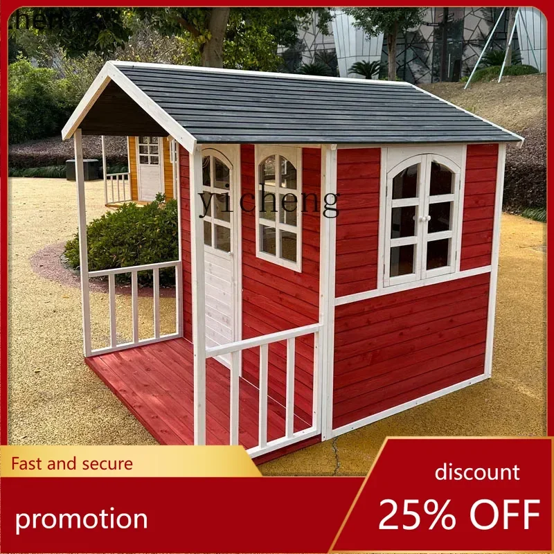 

HXL Small Wooden House Outdoor Tent Toy House Castle Camping Game Room