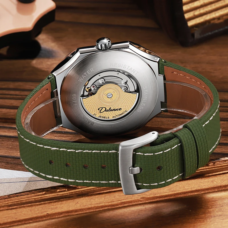 2025 Neue Top-Herren-Automatikuhren mit quadratischem Zifferblatt, mechanische Armbanduhren für Herren, wasserdicht, modische Uhren für Herren, Marke DULUNWE