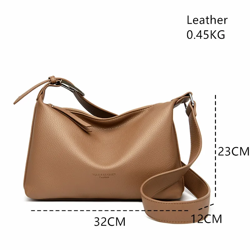 Estilo retro bolsas de alta capacidade lazer simplicidade bolsa de ombro de alta qualidade couro do plutônio cor sólida crossbody saco para mulher