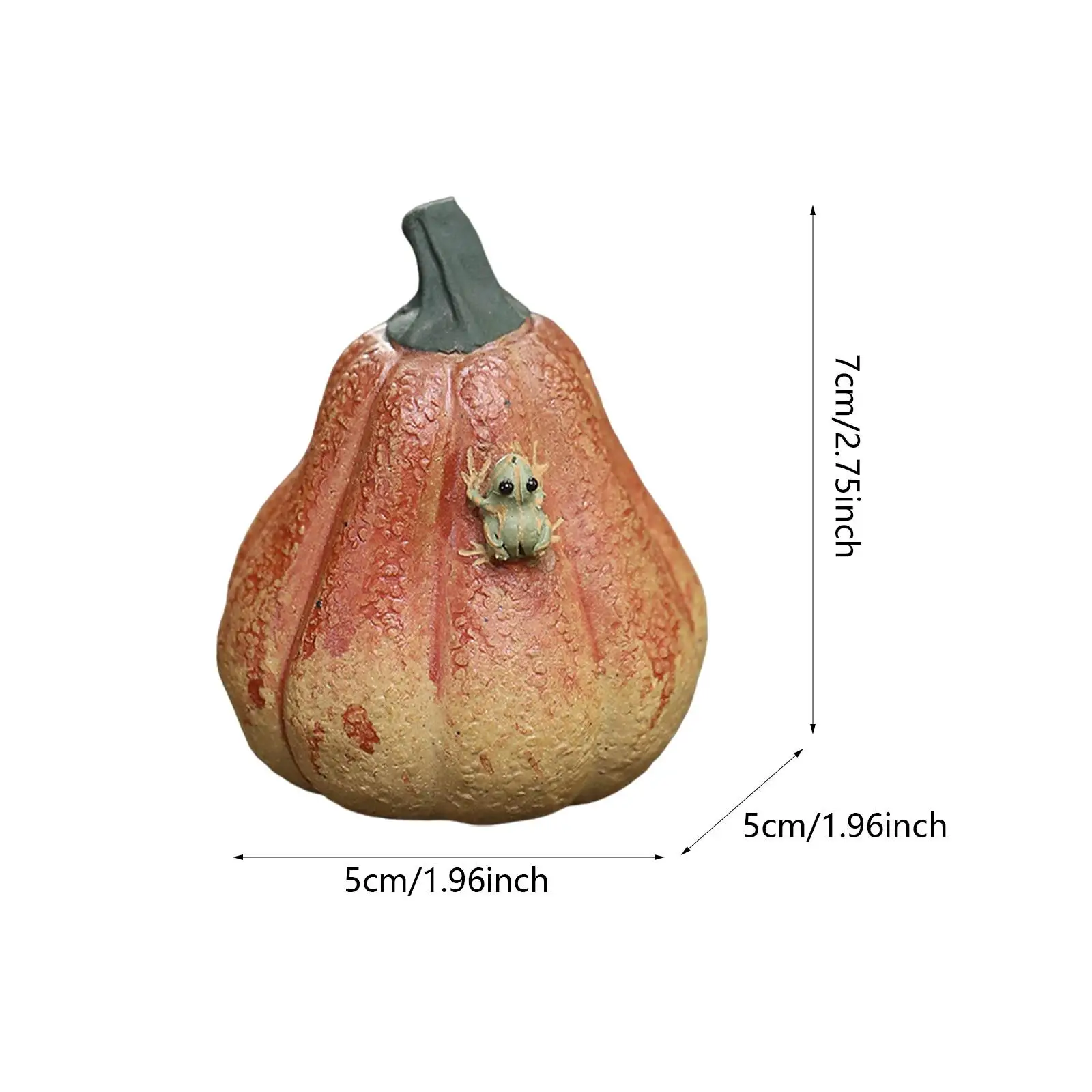 Frog Pumpkin Statue Collections Friend Gift Tea Accessories Pumpkin Figurine for Fireplace Bookcase Cabinet Tea House Office