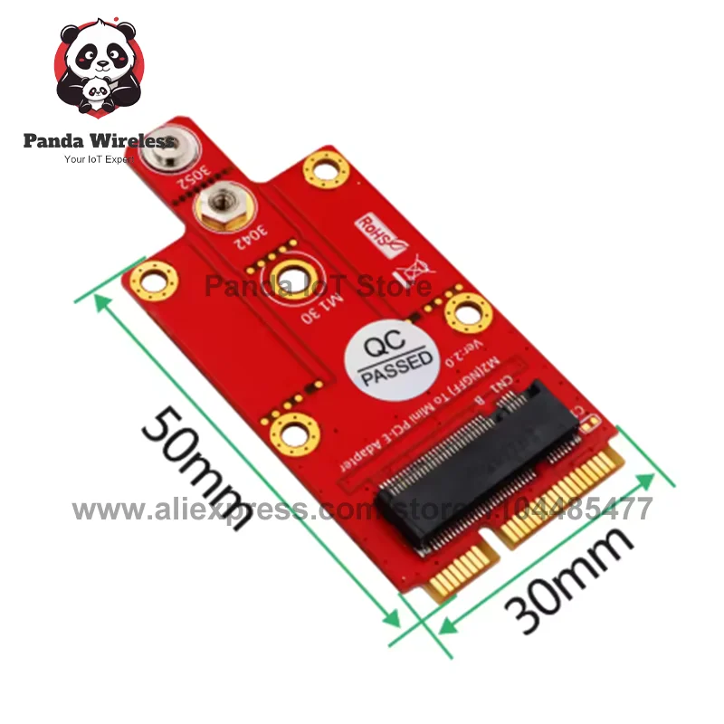 1PCS NGFF M.2 Key B to Mini PCIe Mini PCI-E Adapter with Dual NANO SIM Card Slot for 3G 4G 5G NGFF Module Desktop Laptop PC