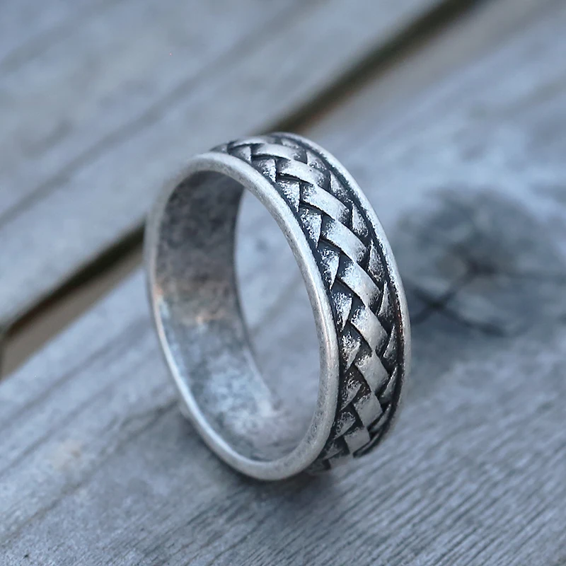 Freeshipping Retro 316L Edelstahl Wikinger Runen & Knoten Ring für Mann Frauen Modeschmuck Paar & Hochzeitsgeschenk