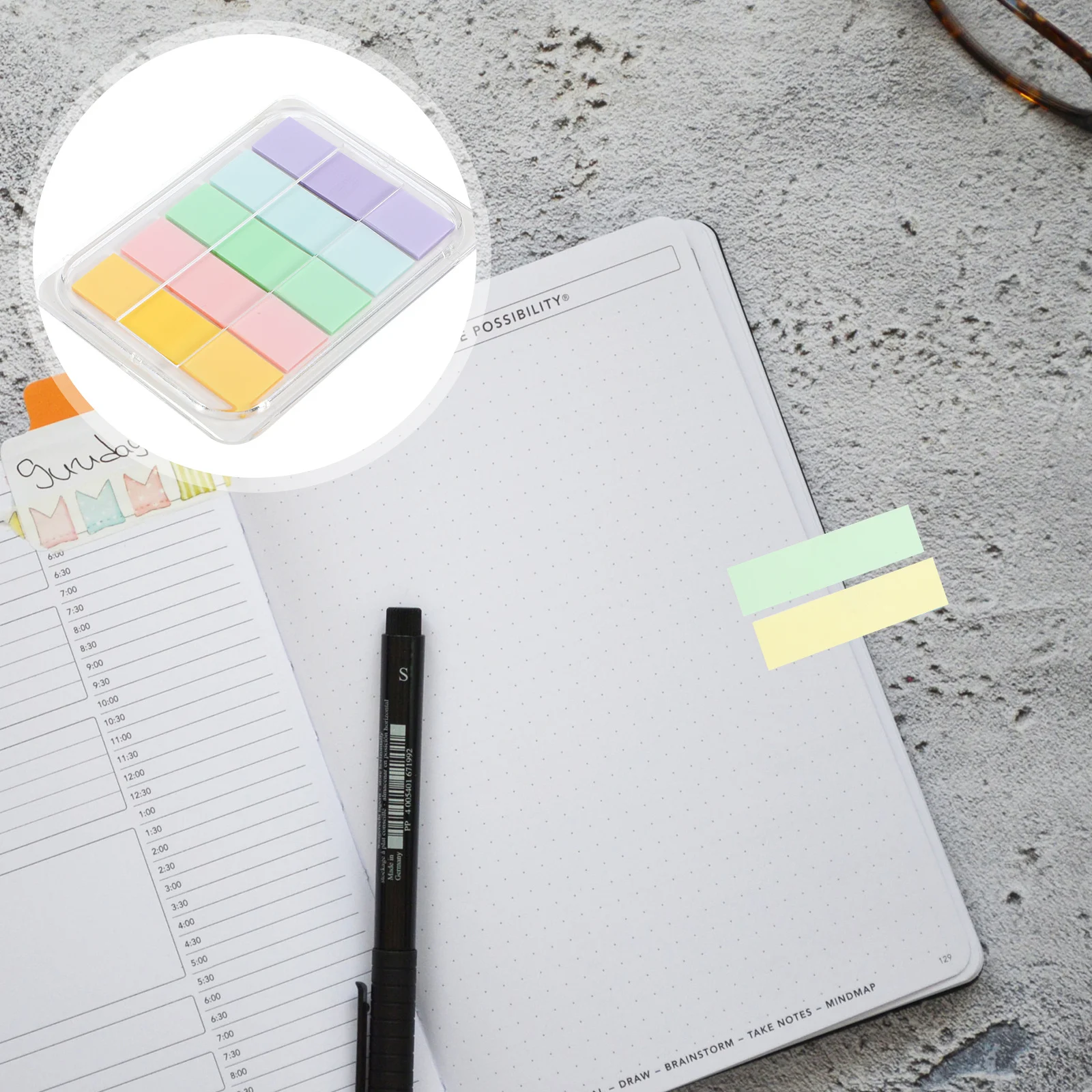 

1 Set Of Sticky Tabs Page Markers For Books Notes Self-Adhesive Colored Index Stickers Practical Reading Strips Memo Bookmarks