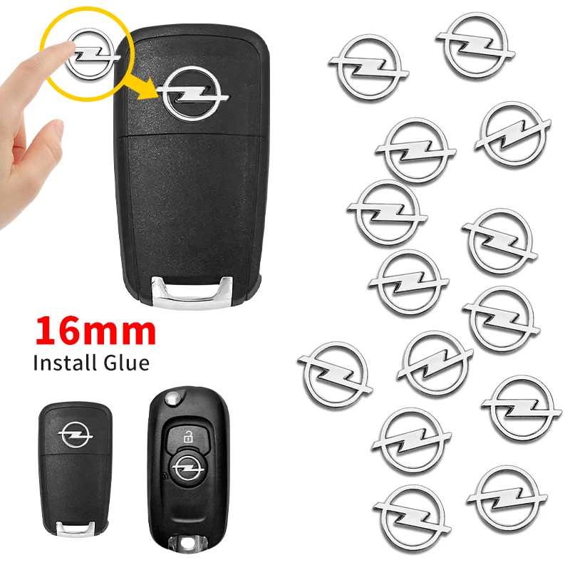 16mm Car Remote Key ABS Logo Sticker Accessories For Opel Corsa Astra Insignia Vectra Zafira Meriva Mokka Grandland Vivaro