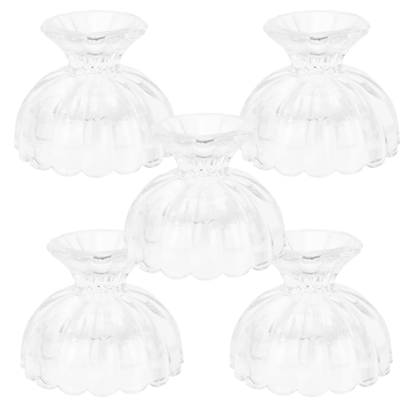 

5 Pcs Glass Ice Cream Cup Clear Lotus Mug Transparent Cocktail Trifle Bowl Dessert Drinks Coffee Bowls Food Grade BPA Free Safe