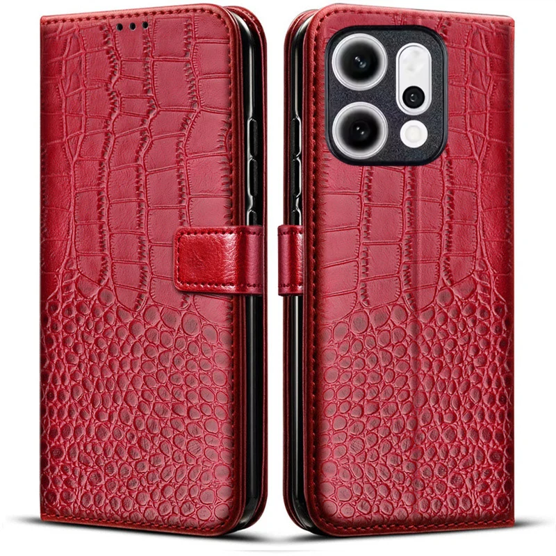 

Роскошный кожаный чехол-бумажник с магнитной откидной крышкой для OPPO Reno14 F 5G Reno 14F Reno14F CPH2743 PLA110 CPH2737 Противоударная задняя крышка