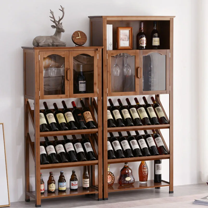 Wood Board Wine Rack Organizer Shelf Houses Floor Standing Handmade Single Narrow Bar Cabinet Home Mueble Vino Club Furniture