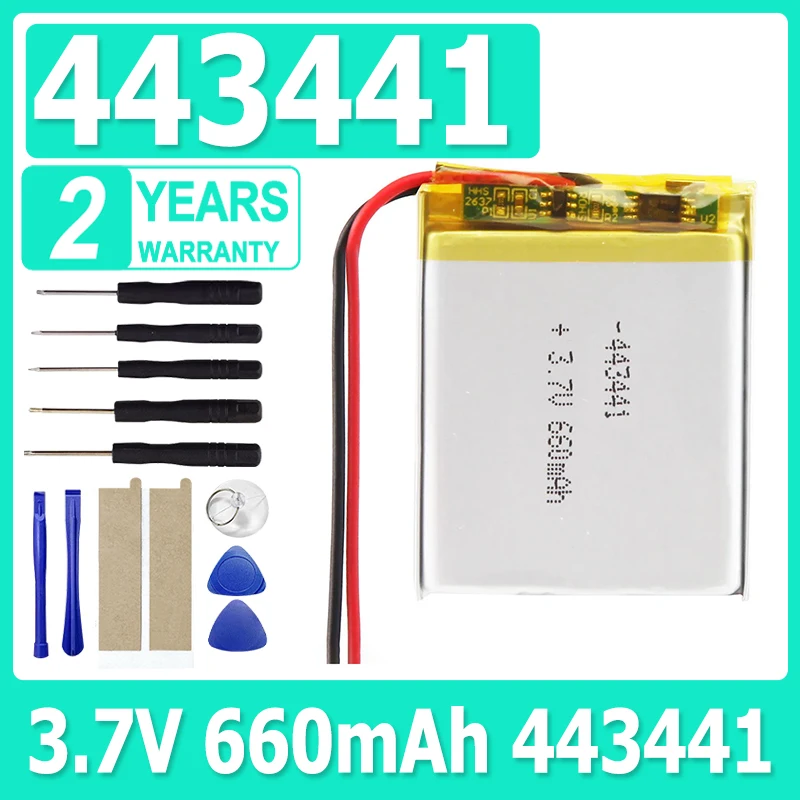 3.7V 660mAh 443441 Lithium Polymer Li-Po li ion Rechargeable Battery For MP3 MP4 MP5 GPS DVD tablet Bluetooth camera