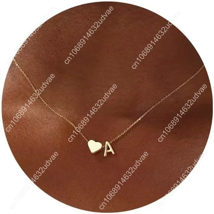 Ожерелье Turandoss с золотым/серебряным сердечком для женщин и девочек-подростков - 18-каратное позолоченное ожерелье с подвеской в виде буквы A-Z Изящное сердце Nec