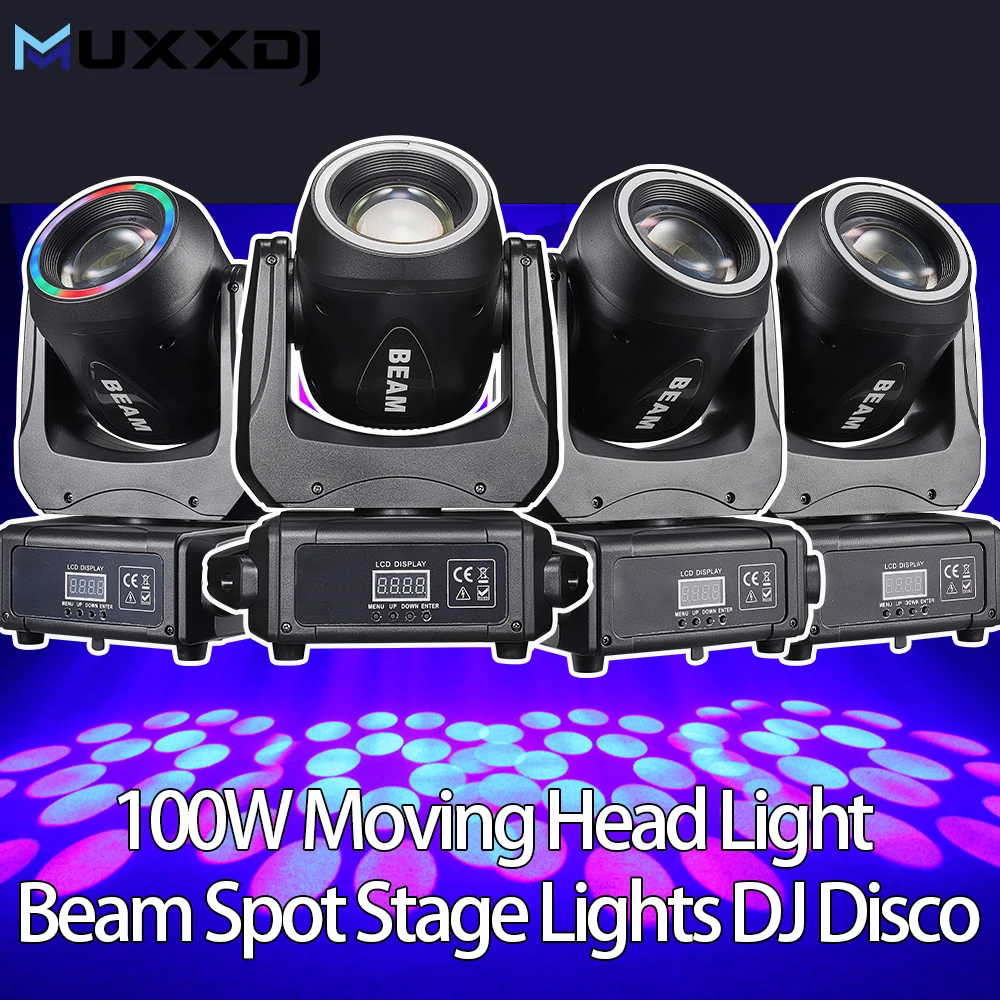 

MUXXDJ 4pcs 100W Pattern Beam LED Moving Head Light Beam Spotlight DMX512 DJ Disco Club Stage Bar Lighting