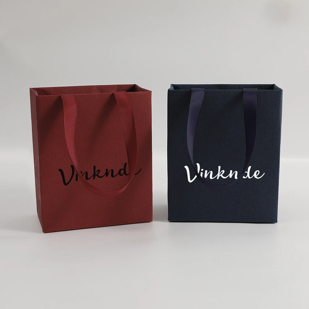 Customized Logo Bulk Paper Gift Tote Bag Personalized Luxury Jewelry Cosmetic Shopping Bags Wedding Birthday Party Present Sack