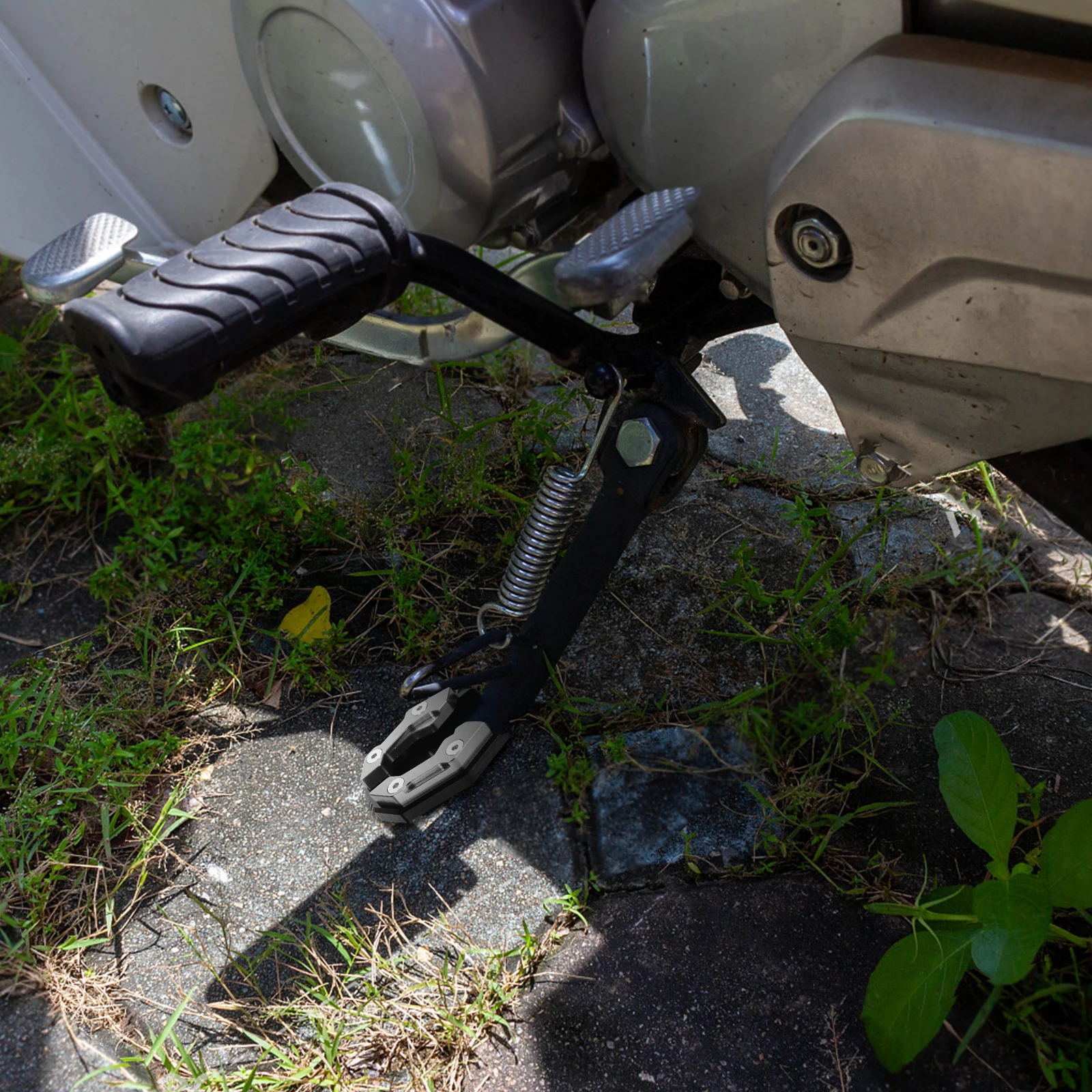 

Aluminum Alloy Motorcycle Kickstand Extension Pad Sturdy Side Support Plate Weather Resistant Anti Slip Motorbike Accessories