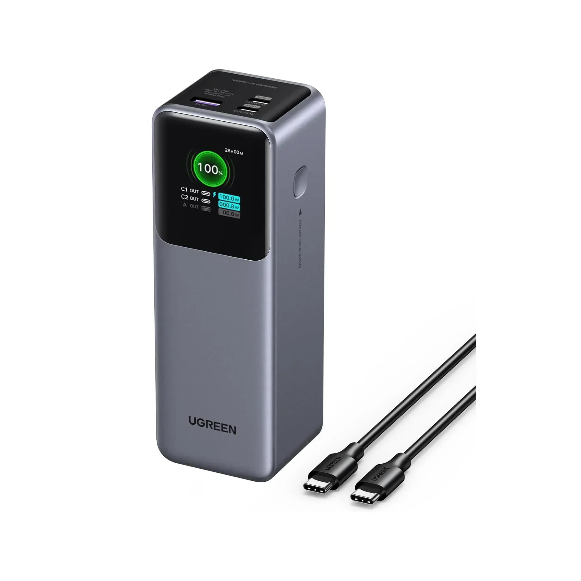 

UGREEN Nexode Power Bank 25000mAh 200W Laptop Portable Charger PD 3.1 Fast Charging 90Wh 3-Port Battery Pack with Smart Display