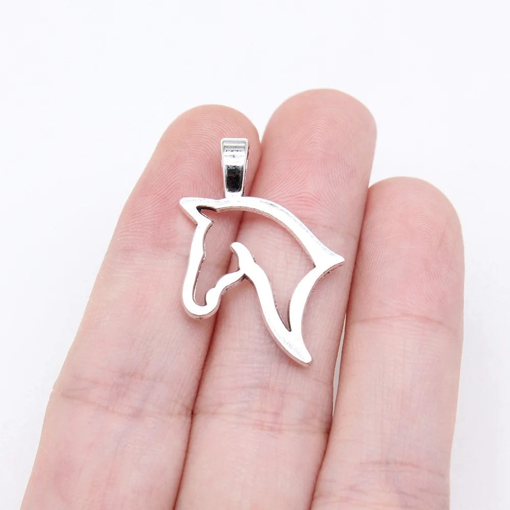 Women Accessories Hollow Horse Head Charms Jewelry Tools 28x20mm 10pcs