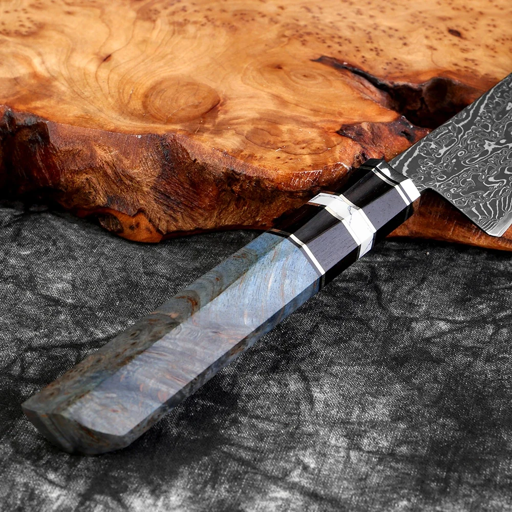 سكّين متعدّد الاستخدامات ياباني دمشق VG10 فولاذ حاد احترافي متعدد الوظائف 5 بوصة سكين فواكه مقبض خشبي مريح