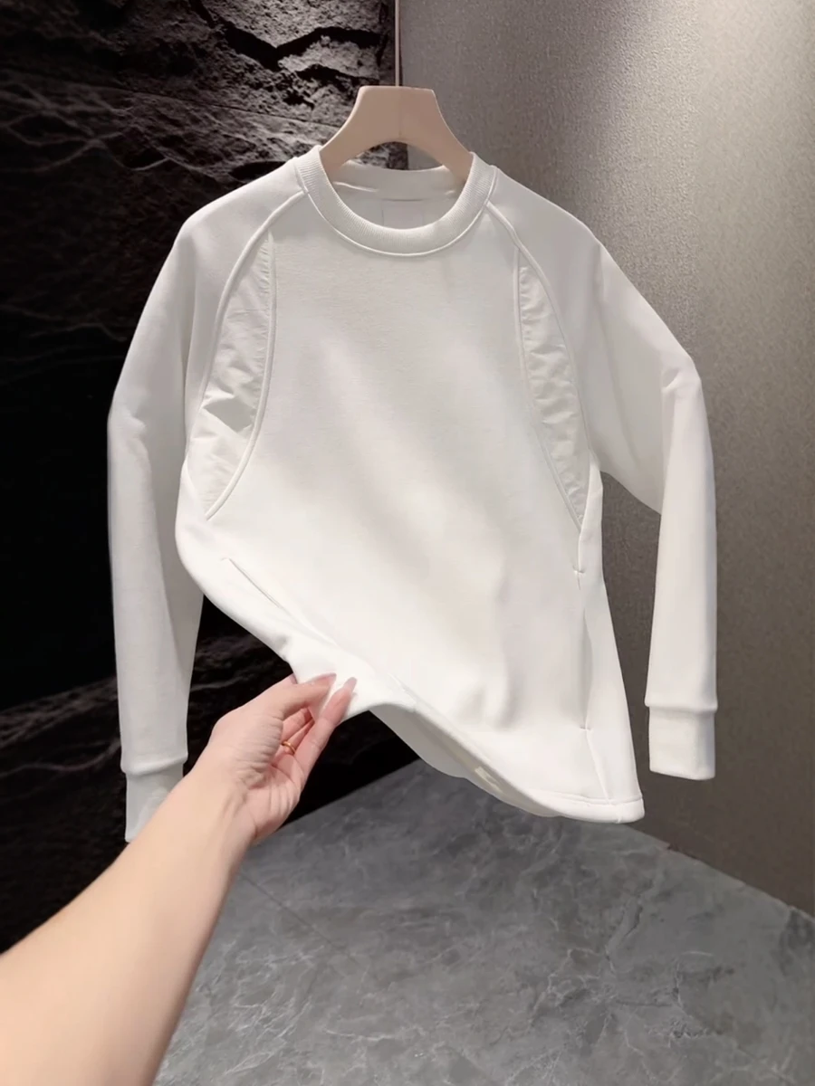 

Модный повседневный мужской свитшот с круглым вырезом, цветными блоками и 3D-линейным дизайном, удобный, с длинными рукавами, для осени и зимы