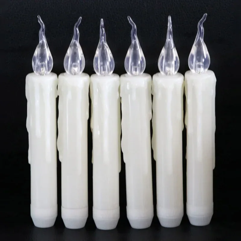 Realistic LED Flameless Taper Candles, Battery Operated Flickering Flame Handheld Candlesticks Tapered Candle for Wedding