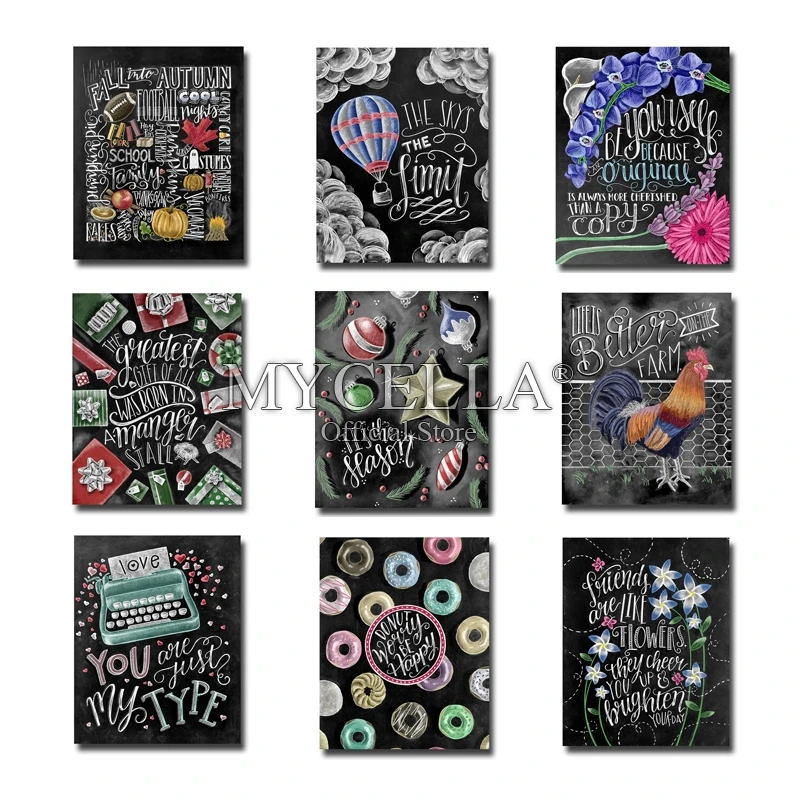 Full Christmas Chalk Art 5D Diy Diamond Painting cross stitch kit Diamond Embroidery Mosaic home decoration Gift ダイヤモンドアート