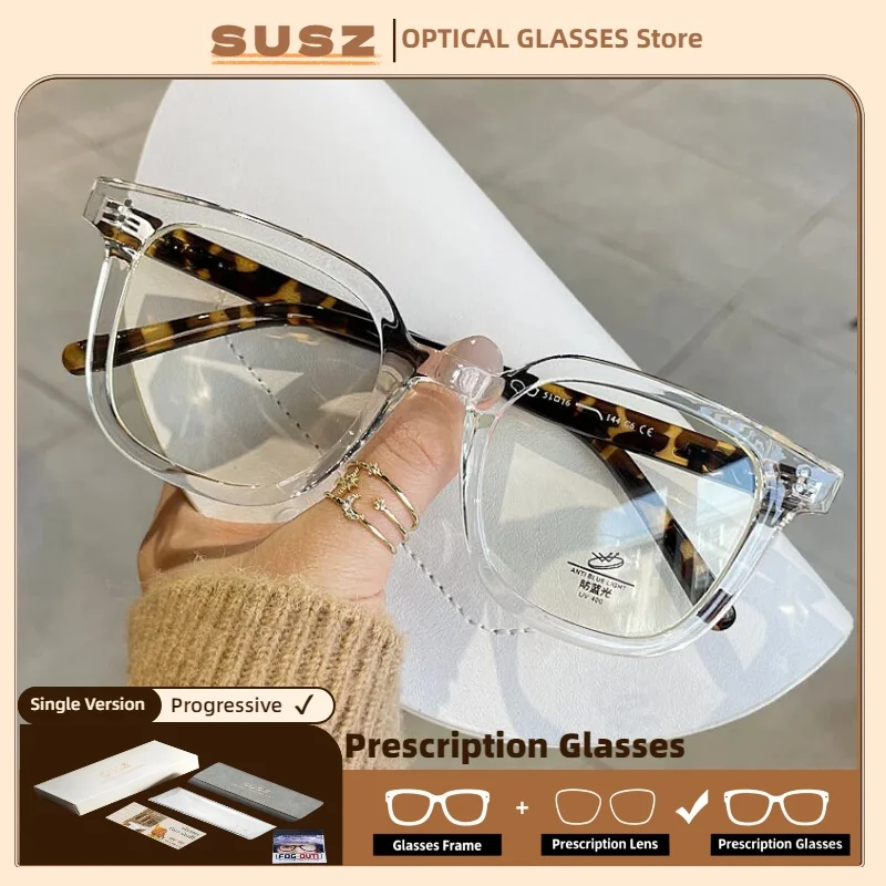 

SUSZ Fashion Retro Full Rim Acetate Reading Glasses Myopia Eyewear Hyperopia Anti Blue Ray Progressive Photochromic Eyewear